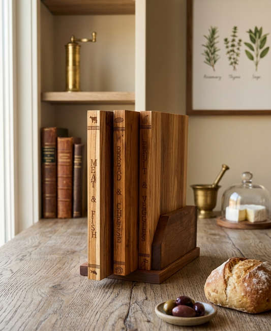 Teak Cutting Board Set, Book Style